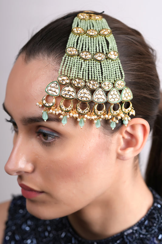 Gold Plated Mint Beaded Pasa