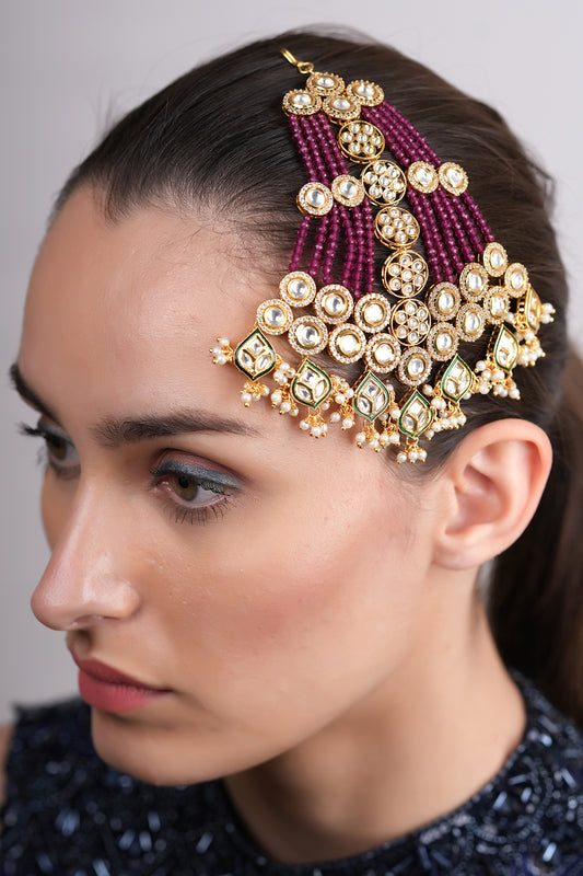 Gold Plated Red Beaded Pasa