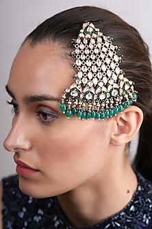 Gold Plated Green Beaded Pasa
