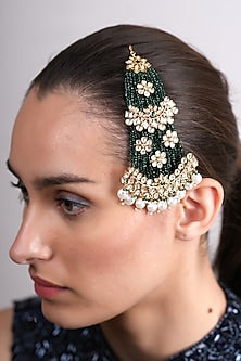 Gold Plated Green Beaded Pasa
