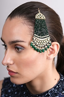 Gold Plated Green Beaded Pasa
