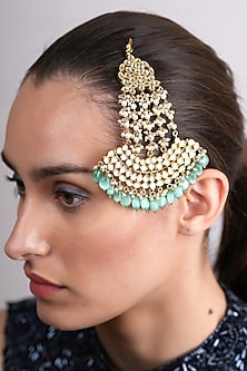 Gold Plated Mint Beaded Pasa