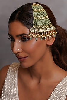 Gold Plated Mint Beaded Pasa