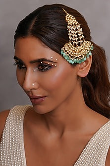 Gold Plated Mint Beaded Pasa