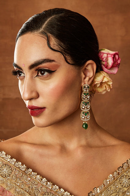 Gold Plated Kundan Polki Choker Necklace Set
