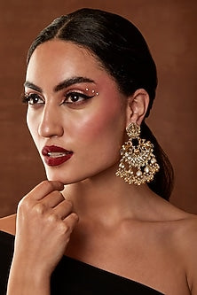 Gold Plated Temple Chandbali Earrings