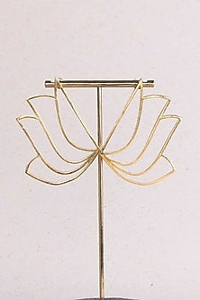 Gold Plated Lotus Dangler Earrings