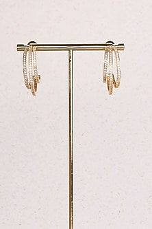 Gold Plated Diamante Hoop Earrings
