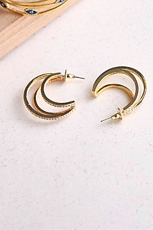 Gold Plated Diamante Hoop Earrings