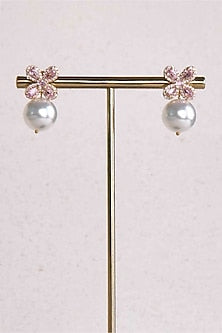 Gold Plated Zircon Dangler Earrings