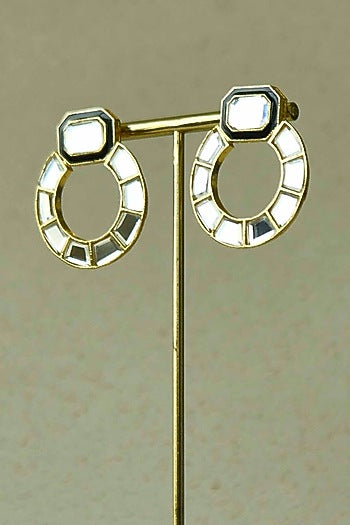 Gold Plated Mirror Stud Earrings