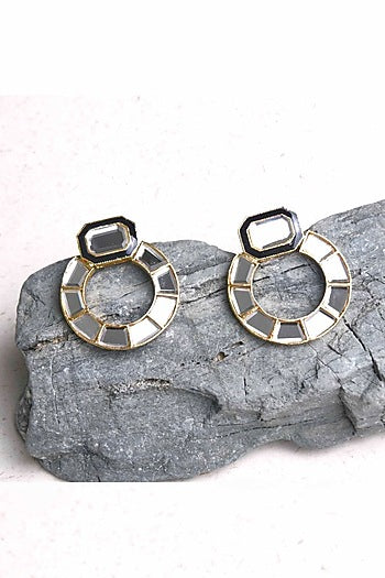 Gold Plated Mirror Stud Earrings