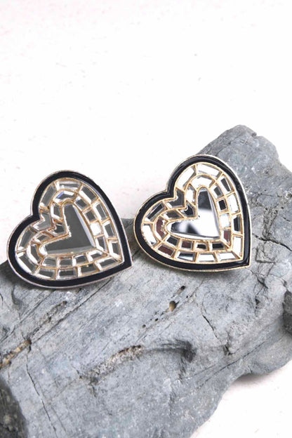 Gold Plated Mirror Stud Earrings