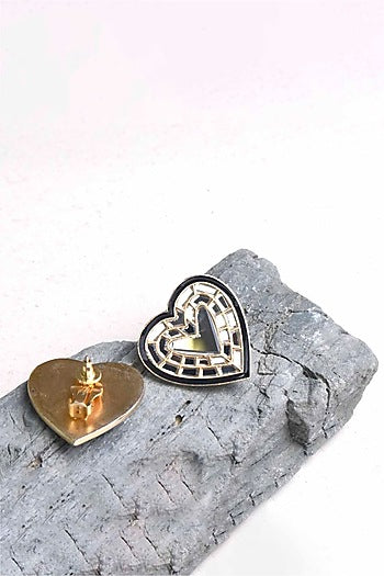 Gold Plated Mirror Stud Earrings