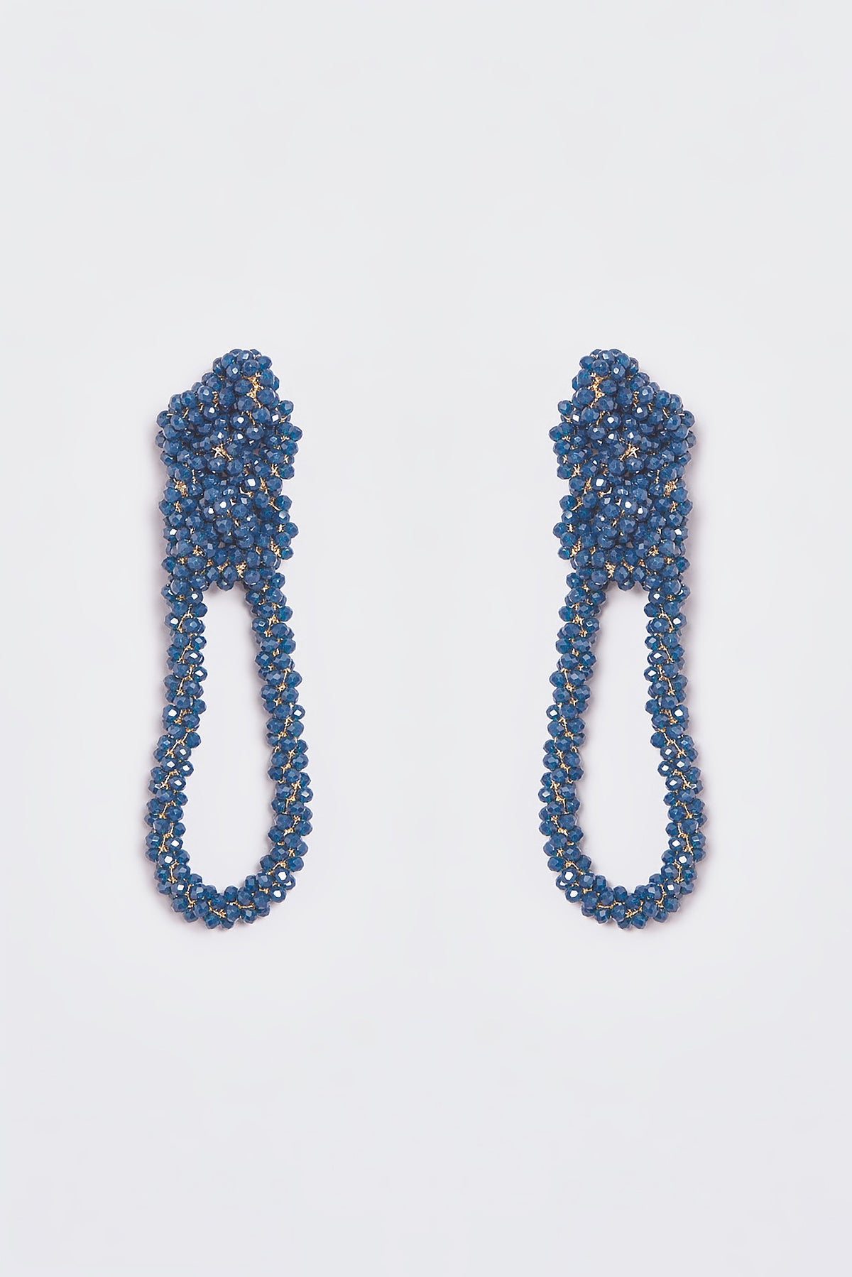 White Finish Crystal Nautical Knotted Dangler Earrings