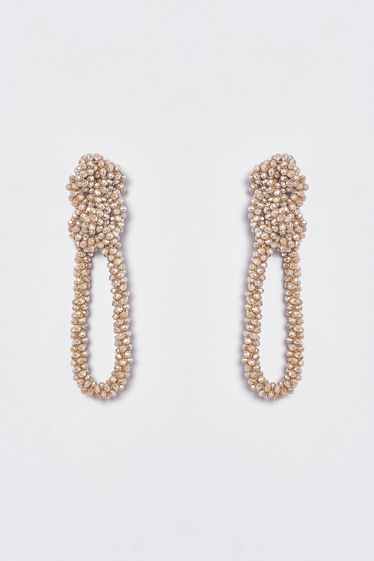 White Finish Crystal Nautical Knotted Dangler Earrings