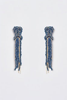 White Finish Crystal Nautical Knotted Dangler Earrings