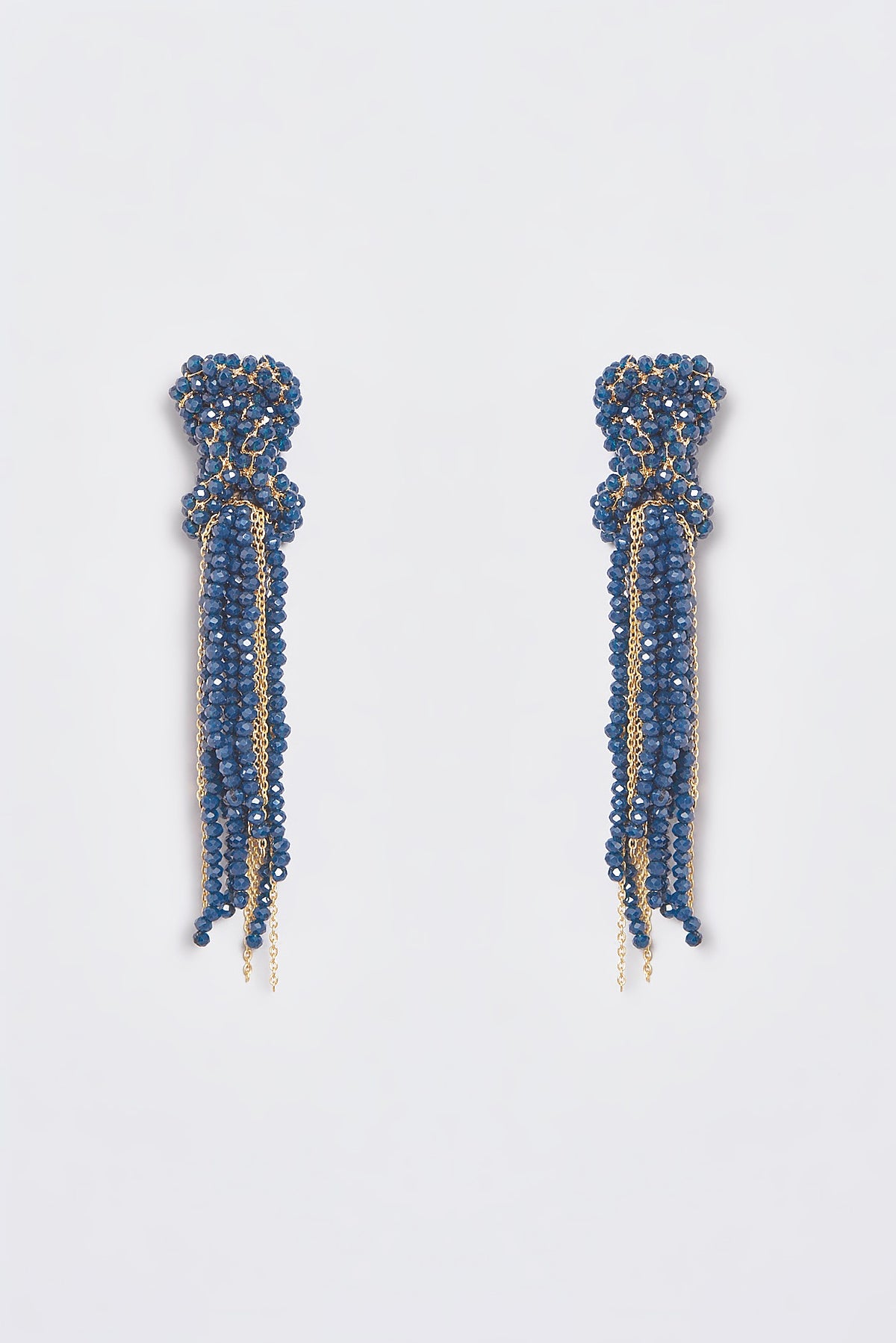 White Finish Crystal Nautical Knotted Dangler Earrings