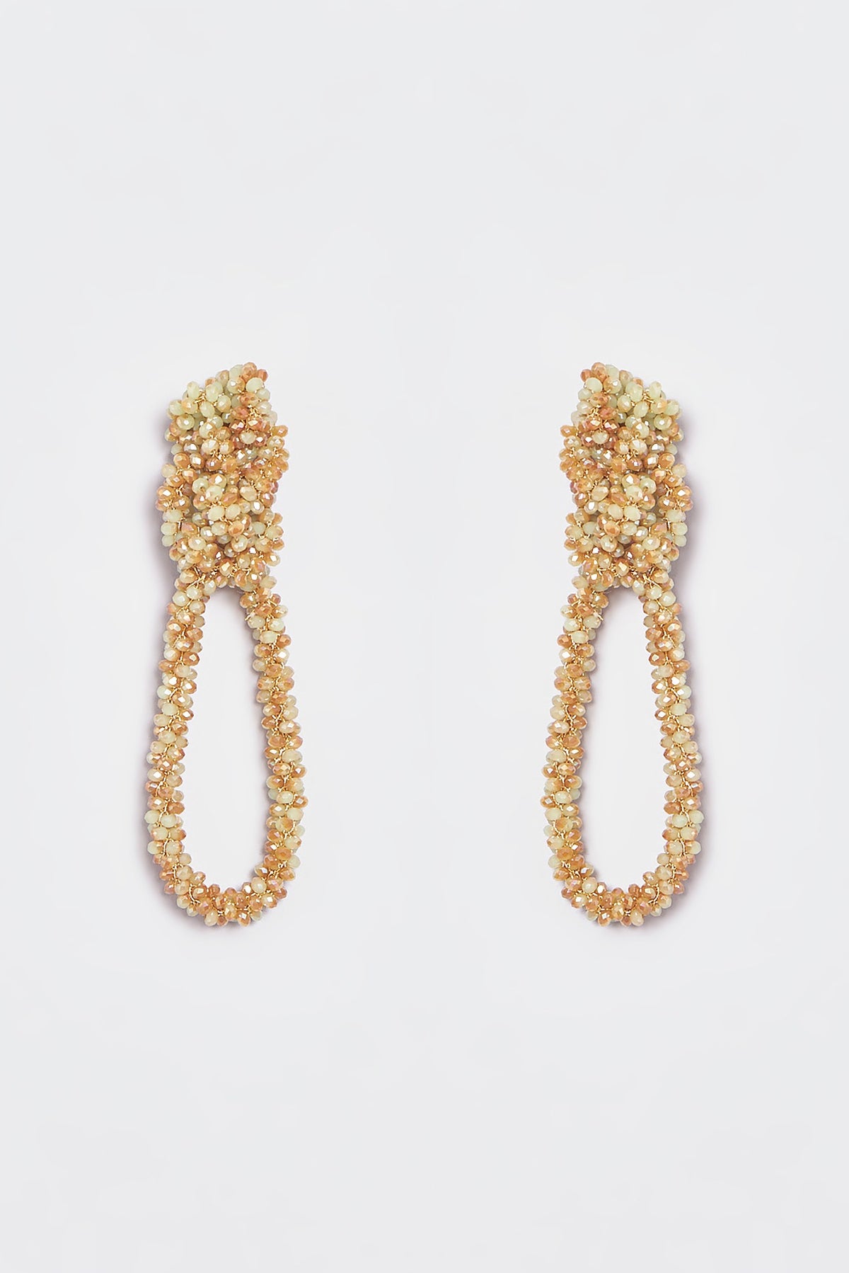 White Finish Crystal Nautical Knotted Dangler Earrings