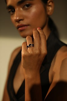 Black Rhodium Finish Swarovski Ring