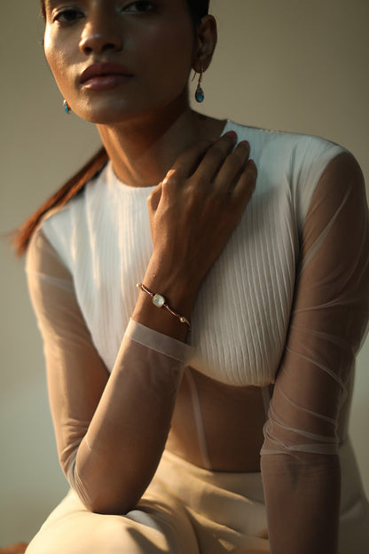 Rose Gold Finish Pearl Bracelet
