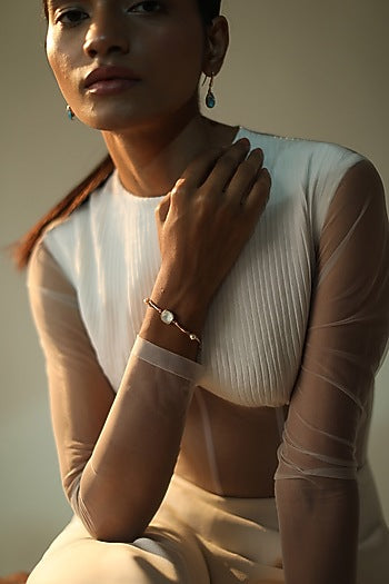 Rose Gold Finish Pearl Bracelet