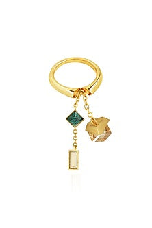 Gold Finish Swarovski Trinket Ring