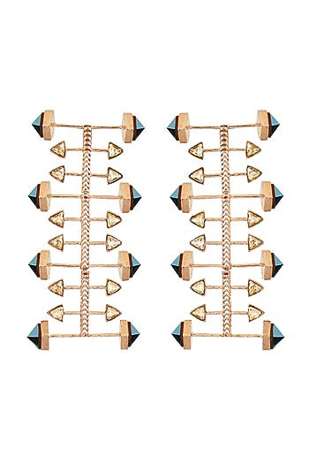 Rose Gold Finish Swarovski Dangler Earrings