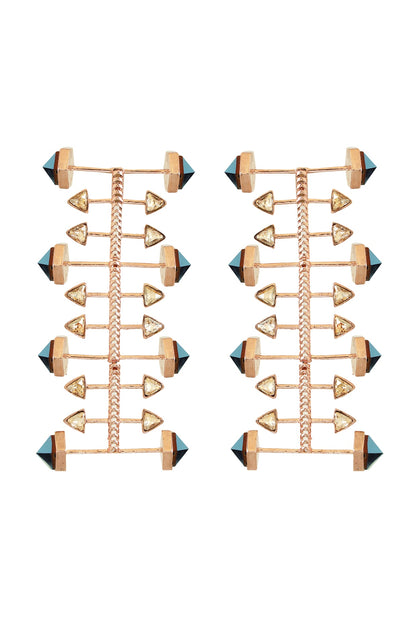 Rose Gold Finish Swarovski Dangler Earrings