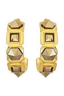 Gold Finish Swarovski Hoop Earrings