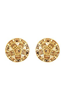 Gold Finish Swarovski Stud Earrings