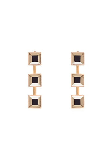 Rose Gold Finish Swarovski Dangler Earrings
