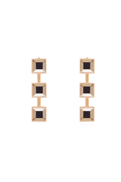 Rose Gold Finish Swarovski Dangler Earrings