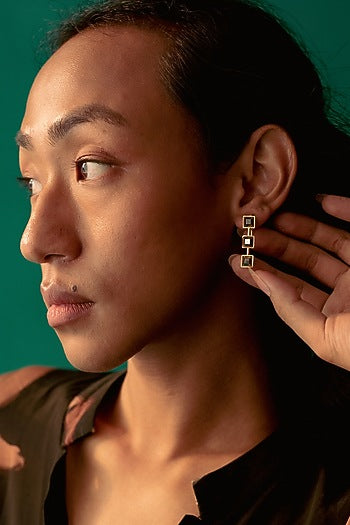 Rose Gold Finish Swarovski Dangler Earrings
