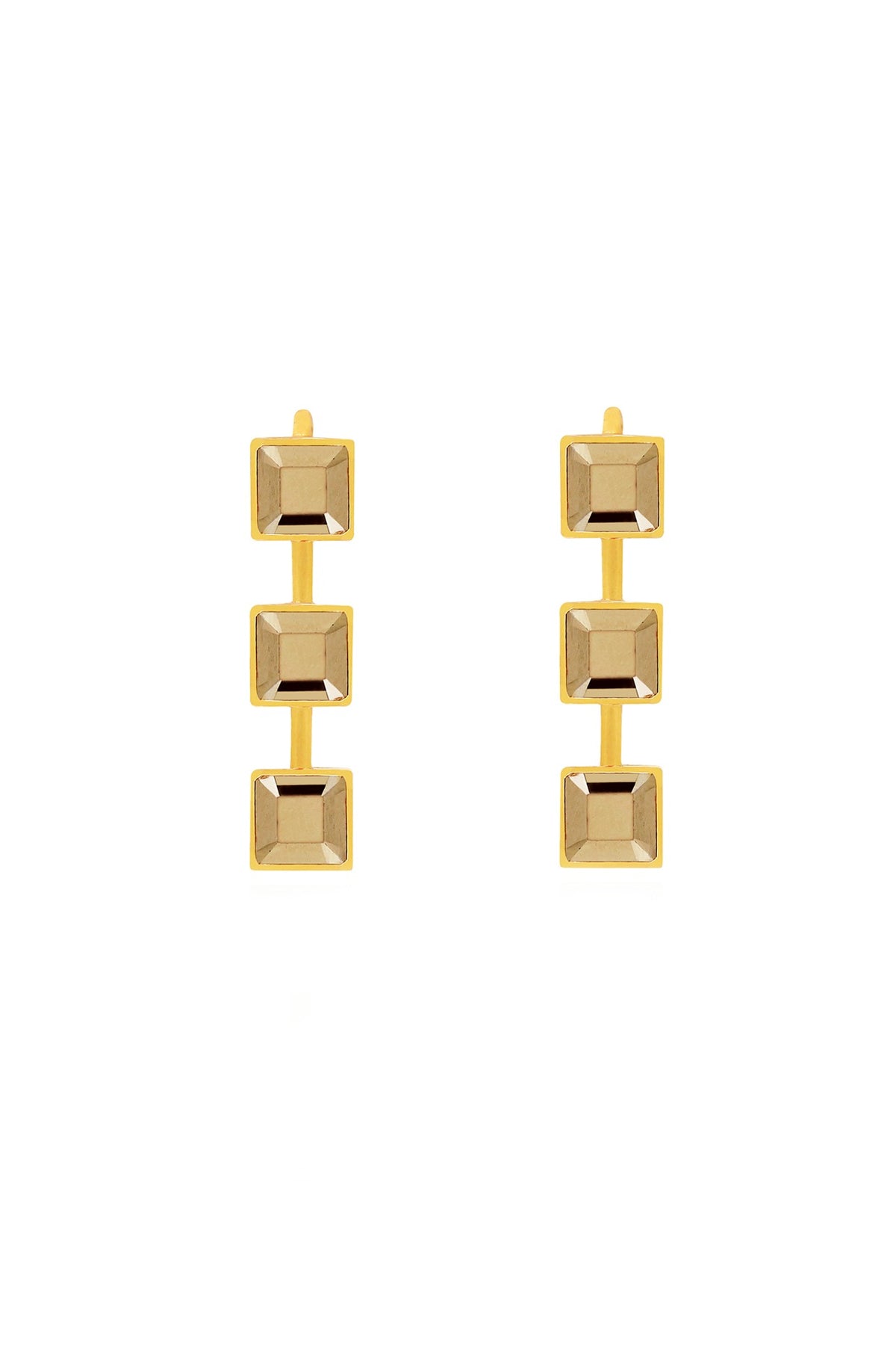 Gold Finish Swarovski Dangler Earrings