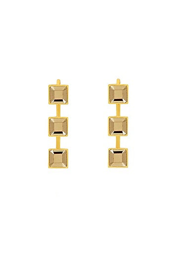 Gold Finish Swarovski Dangler Earrings
