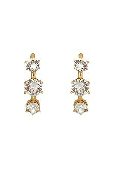 Gold Finish Swarovski Dangler Earrings