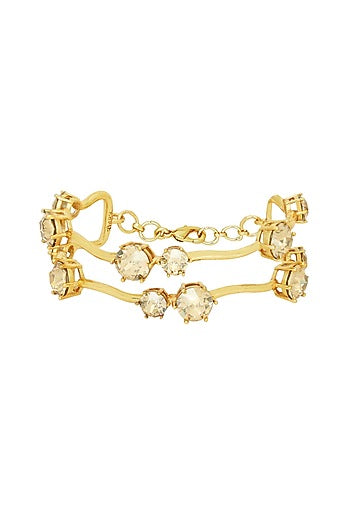 White Rhodium Finish Swarovski Statement Bracelet