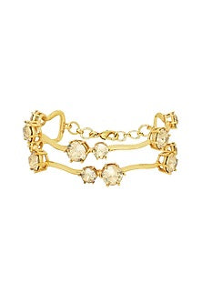 White Rhodium Finish Swarovski Statement Bracelet