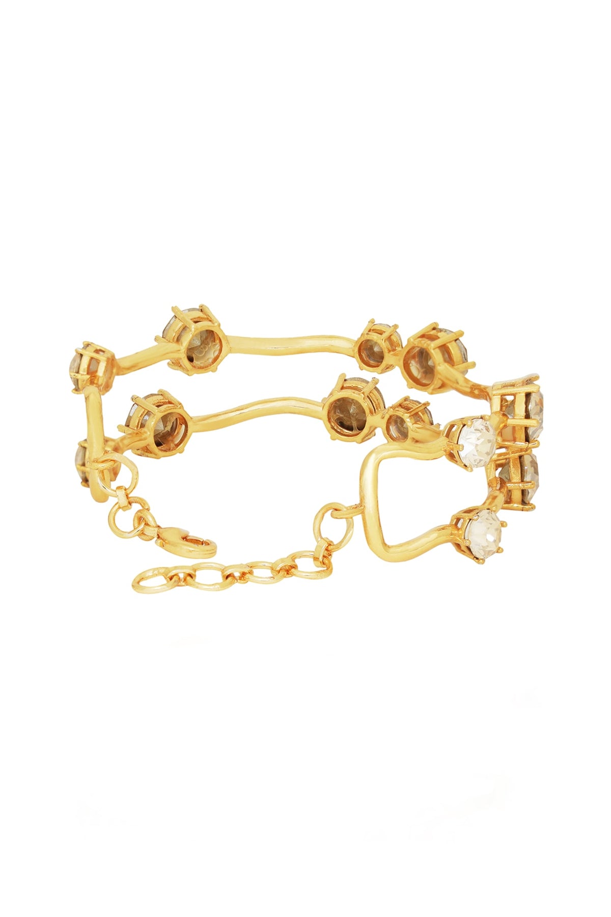 White Rhodium Finish Swarovski Statement Bracelet