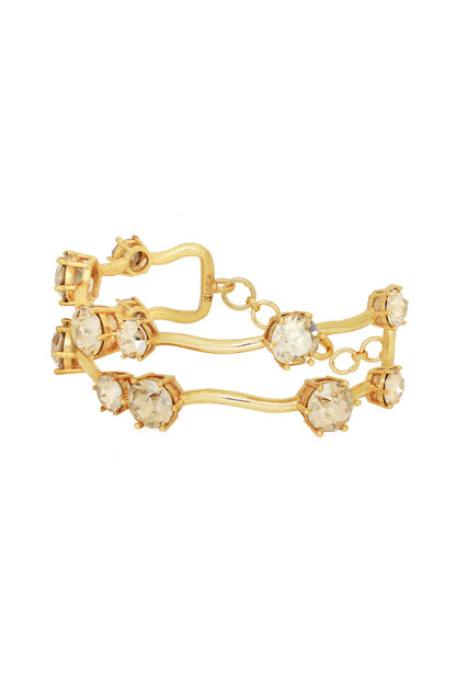 White Rhodium Finish Swarovski Statement Bracelet