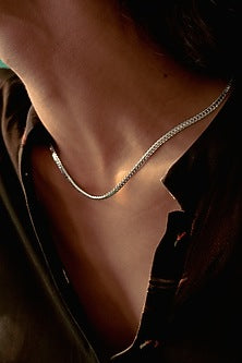 White Finish Swarovski Serpentine Chain Necklace
