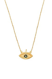 Gold Finish Swarovski Cat Eye Pendant Necklace