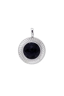 White Finish Swarovski & Onyx Pendant