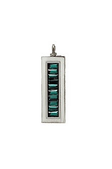 White Finish Obsidian & Swarovski Pendant
