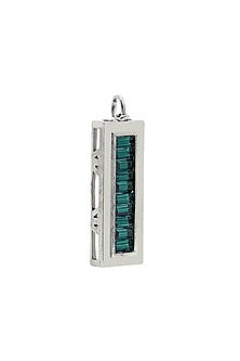 White Finish Obsidian & Swarovski Pendant