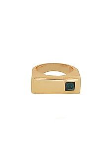 Gold Finish Tanzanite & Swarovski Ring