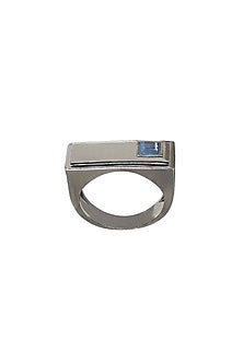 White Finish Tanzanite & Swarovski Ring