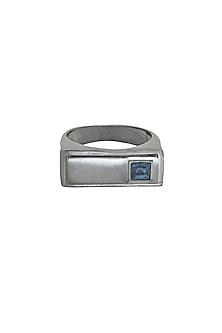 White Finish Tanzanite & Swarovski Ring