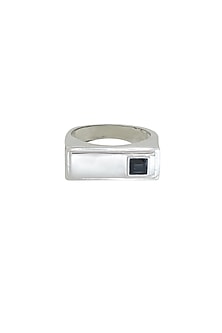 White Finish Tanzanite & Swarovski Ring
